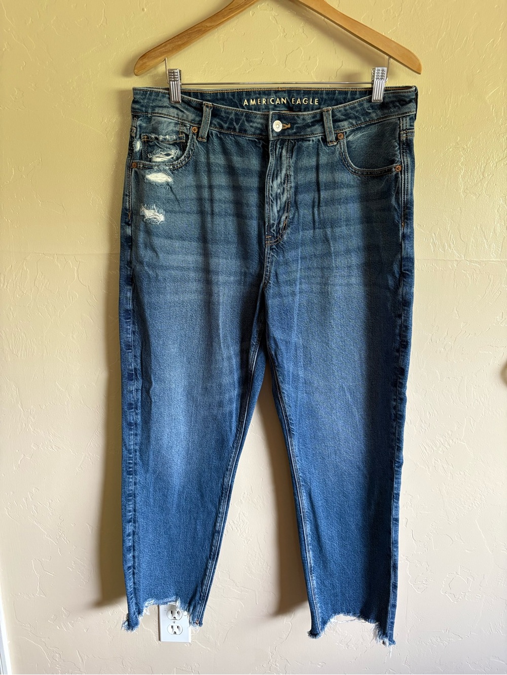 American Eagle Outfitters Mom Jean Style Distressed Ankle Jeans Size 16 Regular